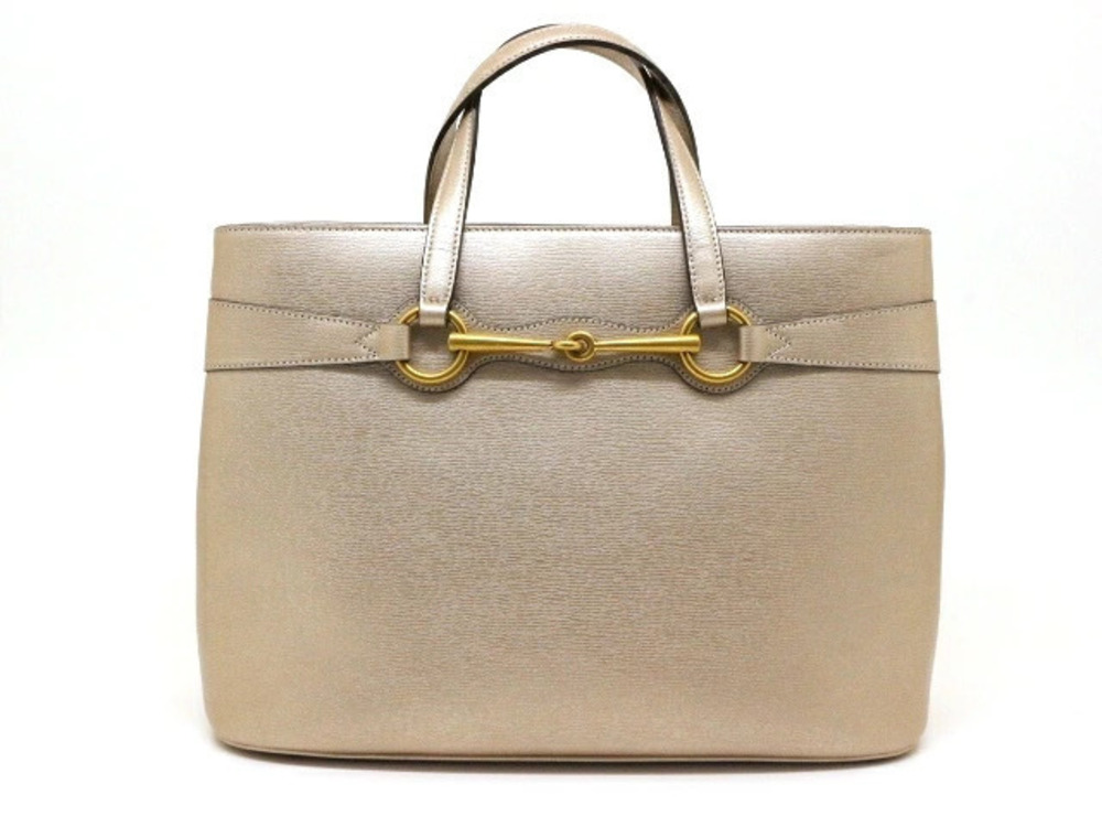 Gucci Bag Shoulder Handbag Embossed Leather Metallic Pink